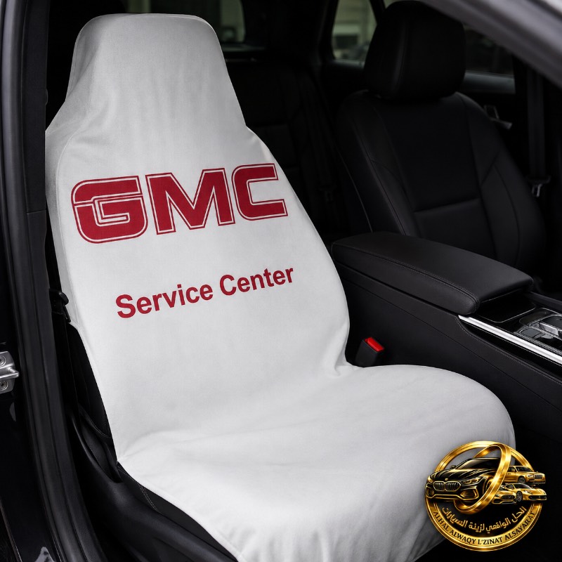 طقم أغطية مقاعد جي إم سي بتصميم GMC Service Center - أبيض (2 قطعة) – صورة 2
